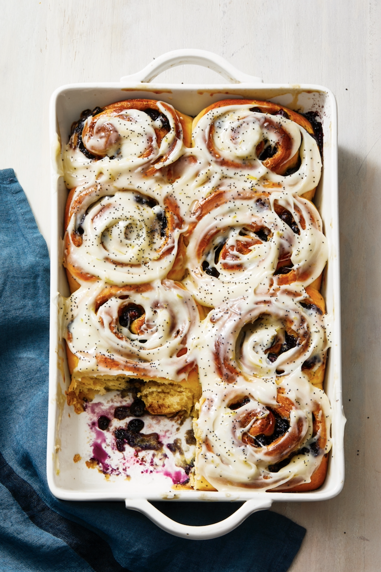 blueberry sweet roll breakfast